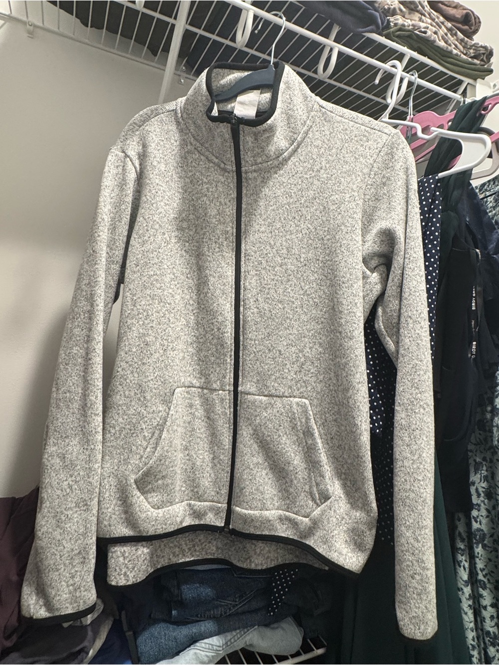 Nike Women's Heather Gray Full-Zip Bomber Jacket